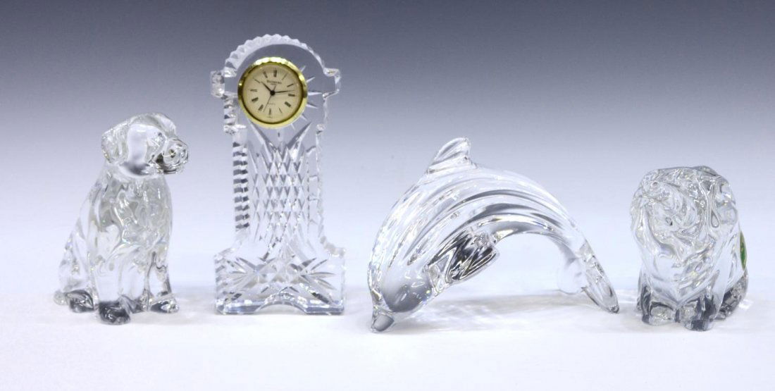 (4) WATERFORD ART CRYSTAL CLOCK & PAPERWEIGHTS (1 of 5)