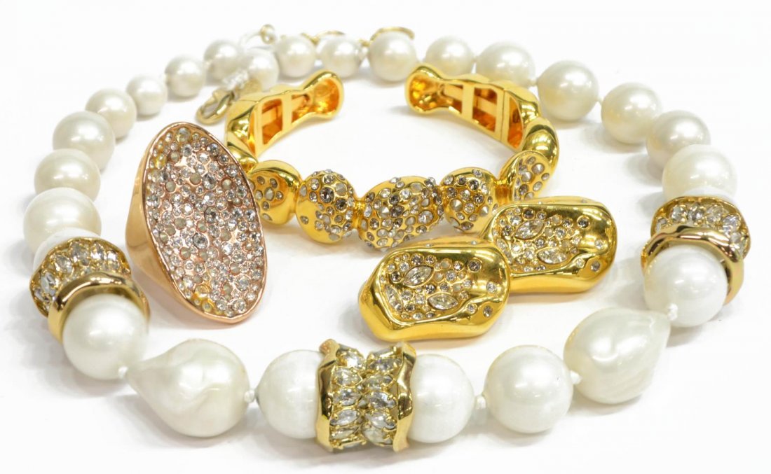 ALEXIS BITTAR FAUX PEARL & CRYSTAL JEWELRY LOT (1 of 5)