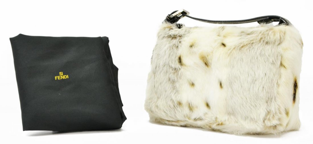 FENDI FUR LEATHER TRIM POUCH (1 of 5)