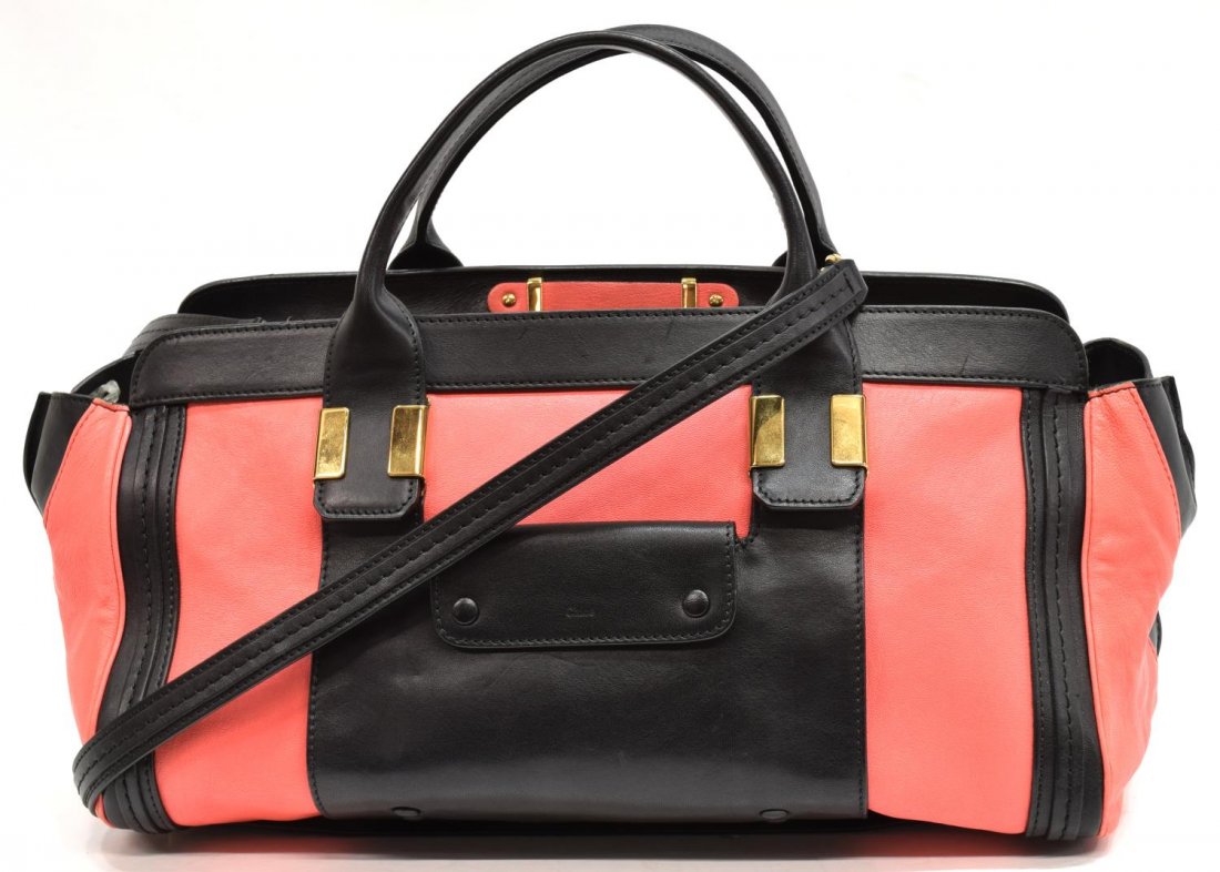 CHLOE LEATHER COLOR BLOCK ALICE BAG (1 of 4)