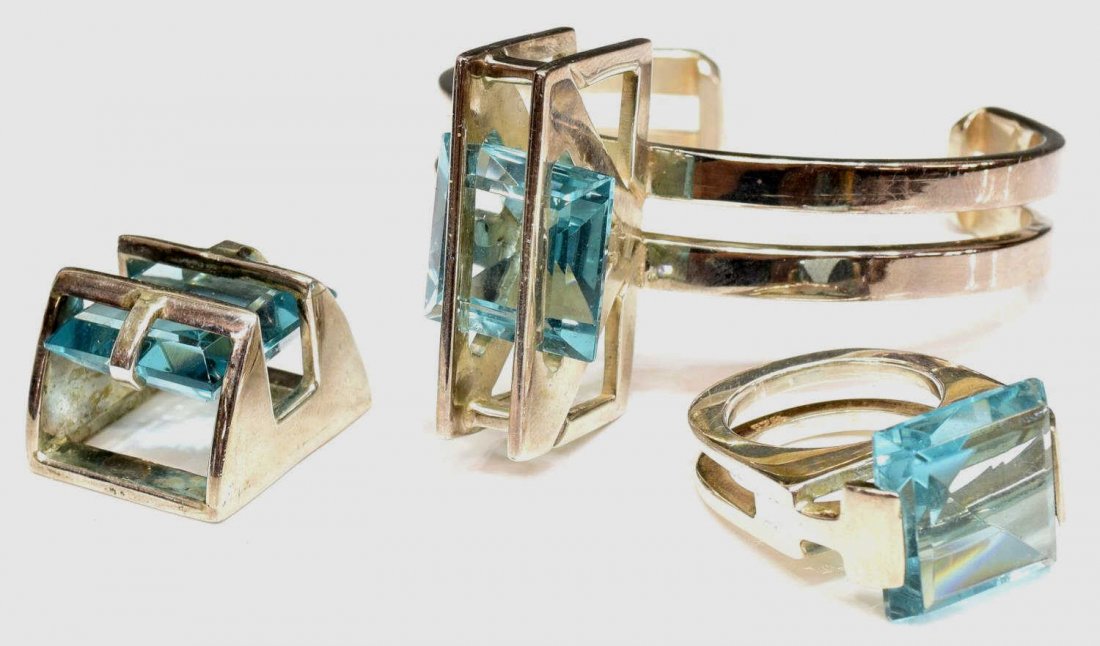 (SUITE) STERLING SILVER & TOPAZ ESTATE JEWELRY (1 of 4)