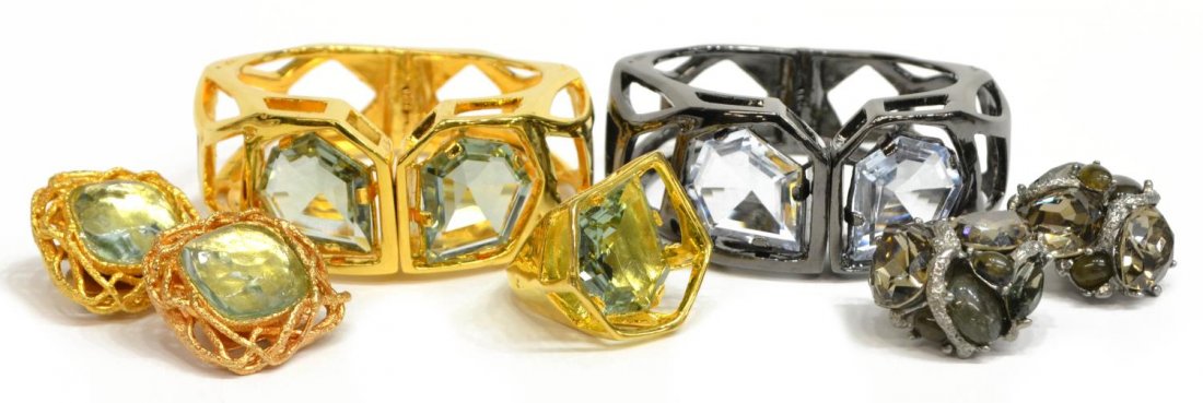 ALEXIS BITTAR GILT & GUNMETAL STONE JEWELRY (1 of 5)