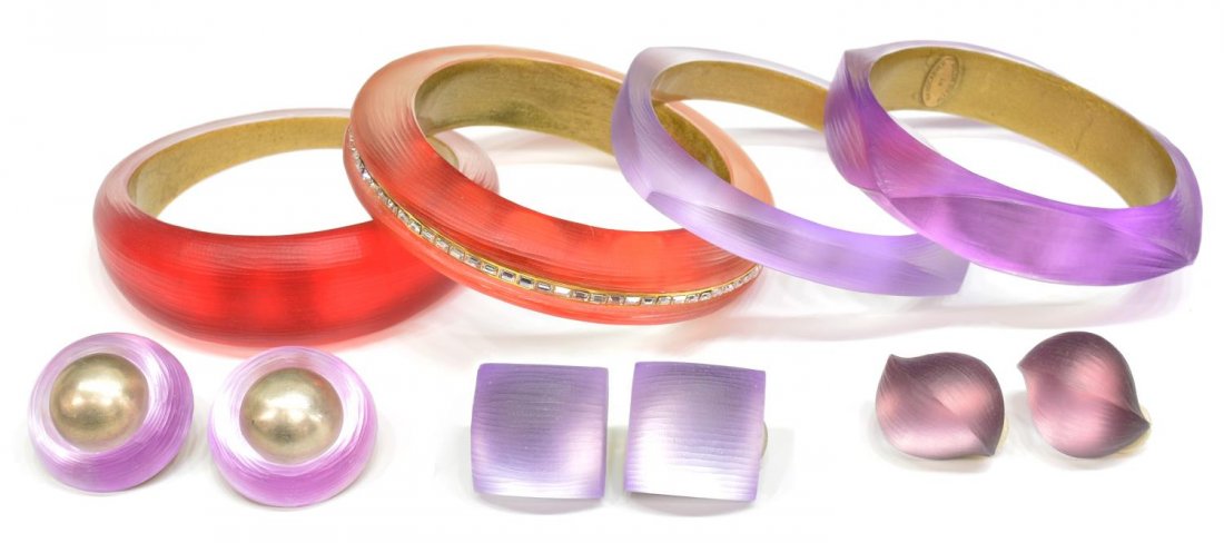 ALEXIS BITTAR PURPLE & RED LUCITE JEWELRY LOT (1 of 6)