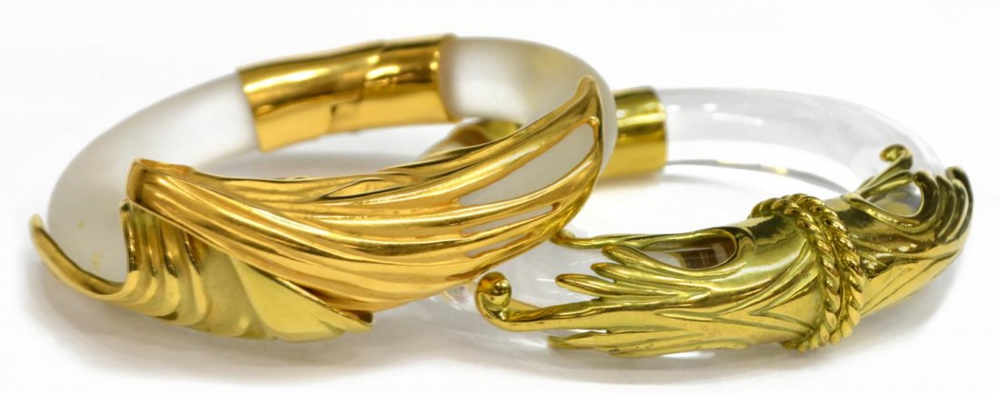 INNA CYTRINE FRENCH LUCITE & GOLD TONE BRACLETS (1 of 4)