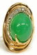 LADIES 14K GOLD, CRYSOPHRASE & DIAMOND ESTATE RING