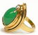 LADIES 14K GOLD, CRYSOPHRASE & DIAMOND ESTATE RING - 2