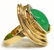 LADIES 14K GOLD, CRYSOPHRASE & DIAMOND ESTATE RING - 3