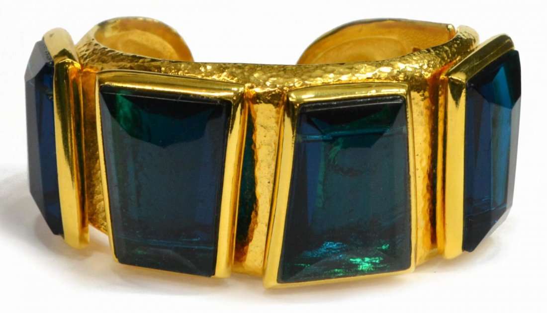 JOSE & MARIA BARRERA GOLD PLATED CRYSTAL CUFF (1 of 2)