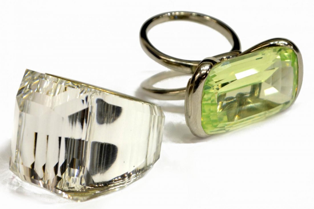 DANIEL SWAROVSKI NIRVANA & GREEN CRYSTAL RINGS (1 of 4)