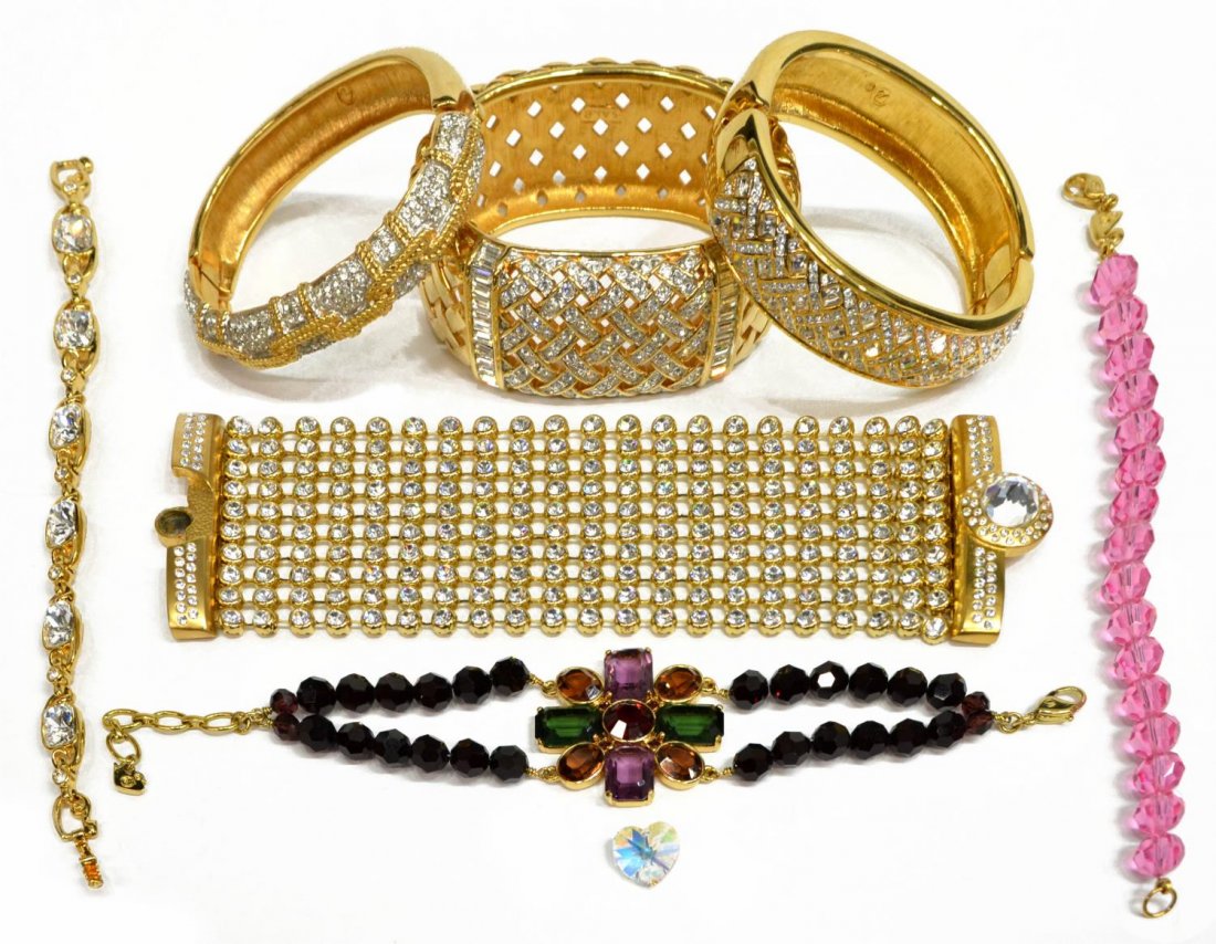 SWAROVSKI & SAL GILT METAL CRYSTAL SET JEWELRY (1 of 7)