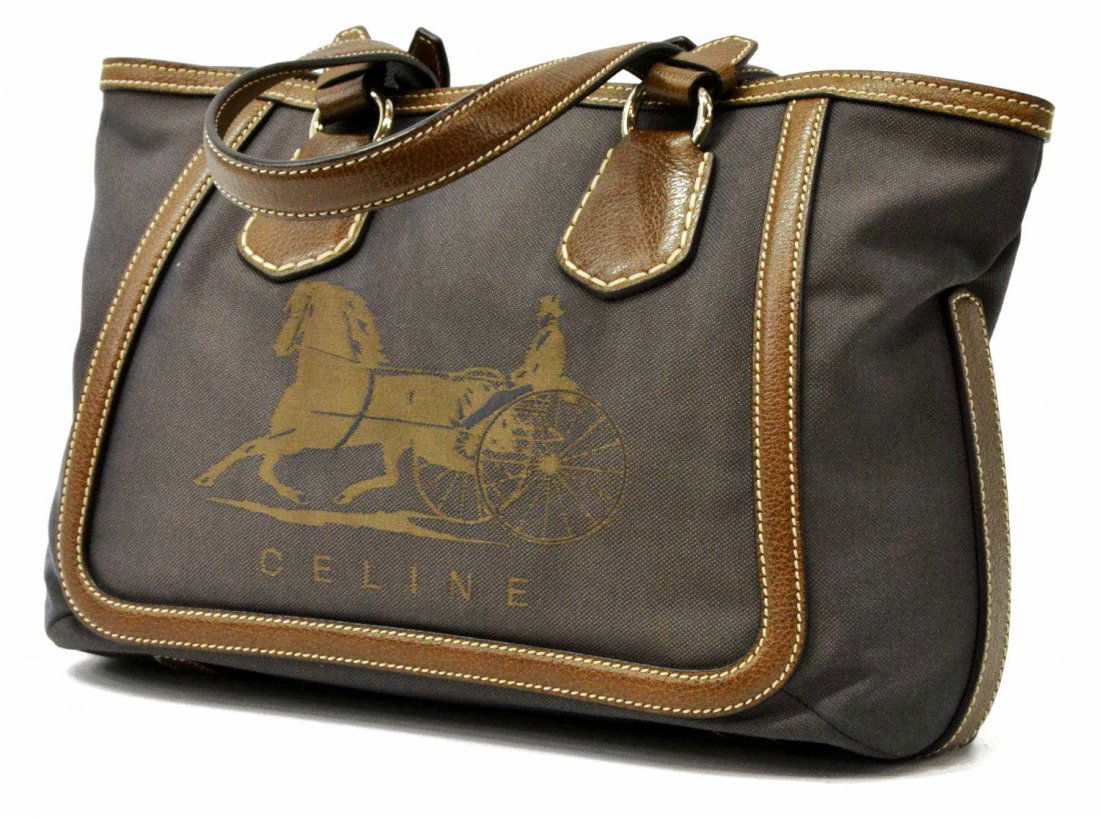 CELINE CANVAS FRONT LOGO SHOULDER BAG (1 of 5)