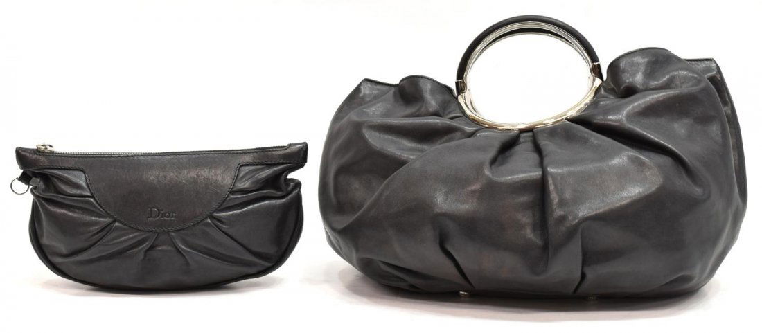 CHRISTIAN DIOR BLACK LEATHER BABE TOTE, SMALL (1 of 6)