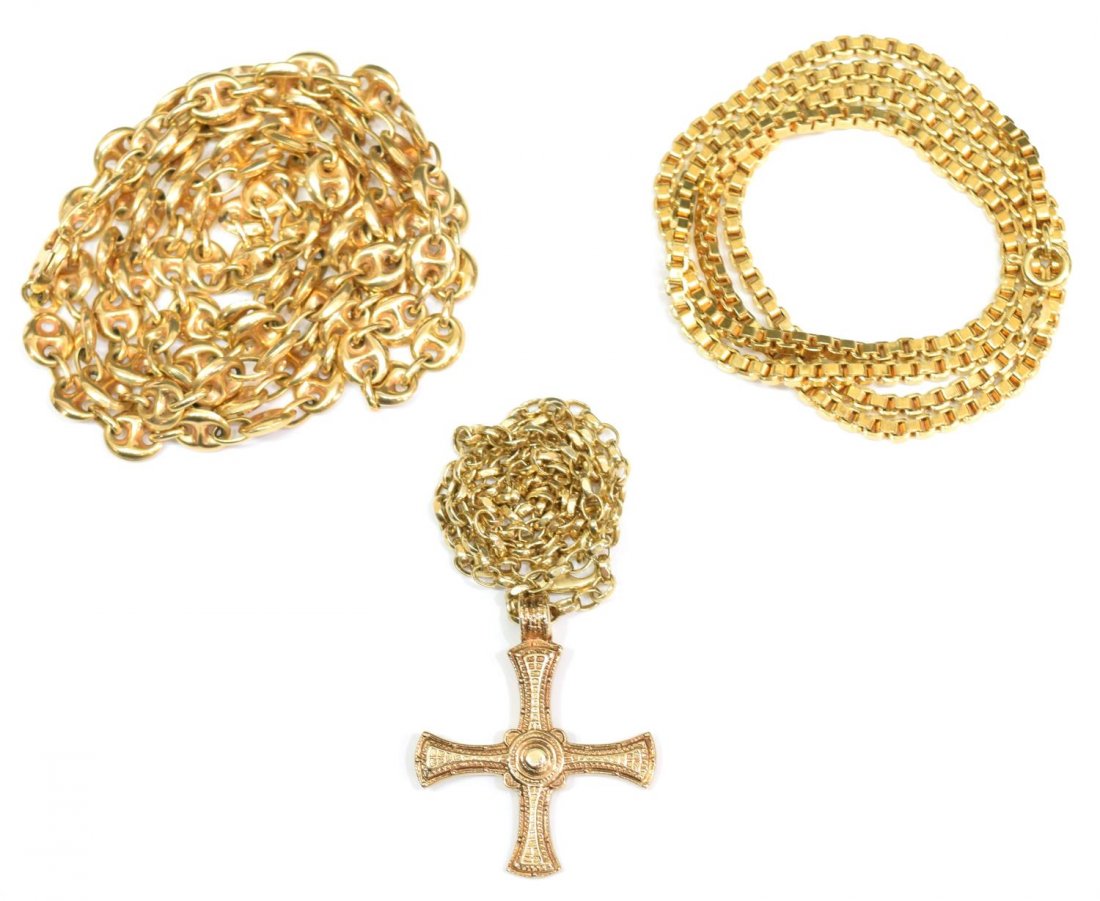 GROUP OF 14KT & 9KT GOLD CHAINS ESTATE JEWELRY (1 of 9)