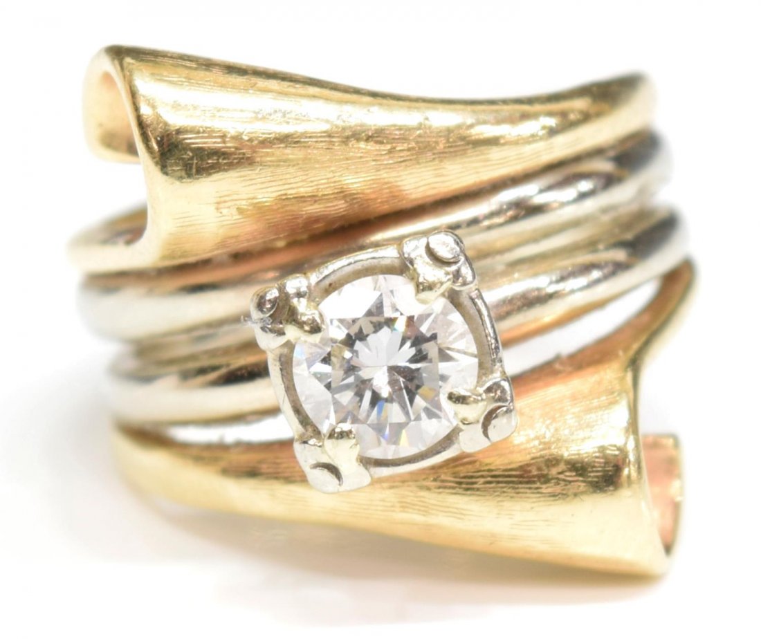 LADIES 14KT GOLD & 0.75CT DIAMOND ESTATE RING (1 of 5)