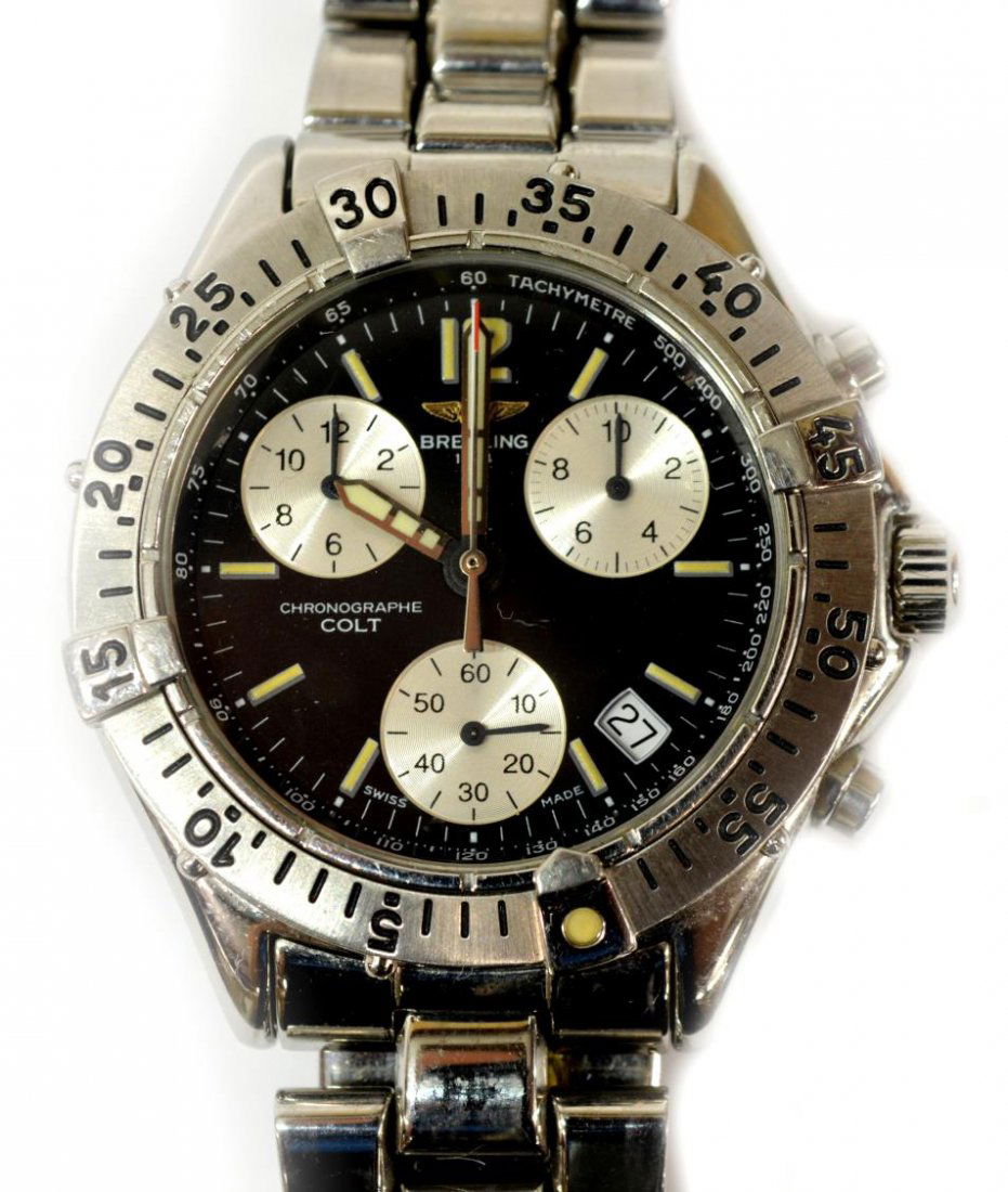 GENTS BREITLING CHRONO COLT QUARTZ WRISTWATCH (1 of 3)