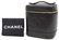 CHANEL BLACK GRAINED LEATHER COSMETIC BAG
