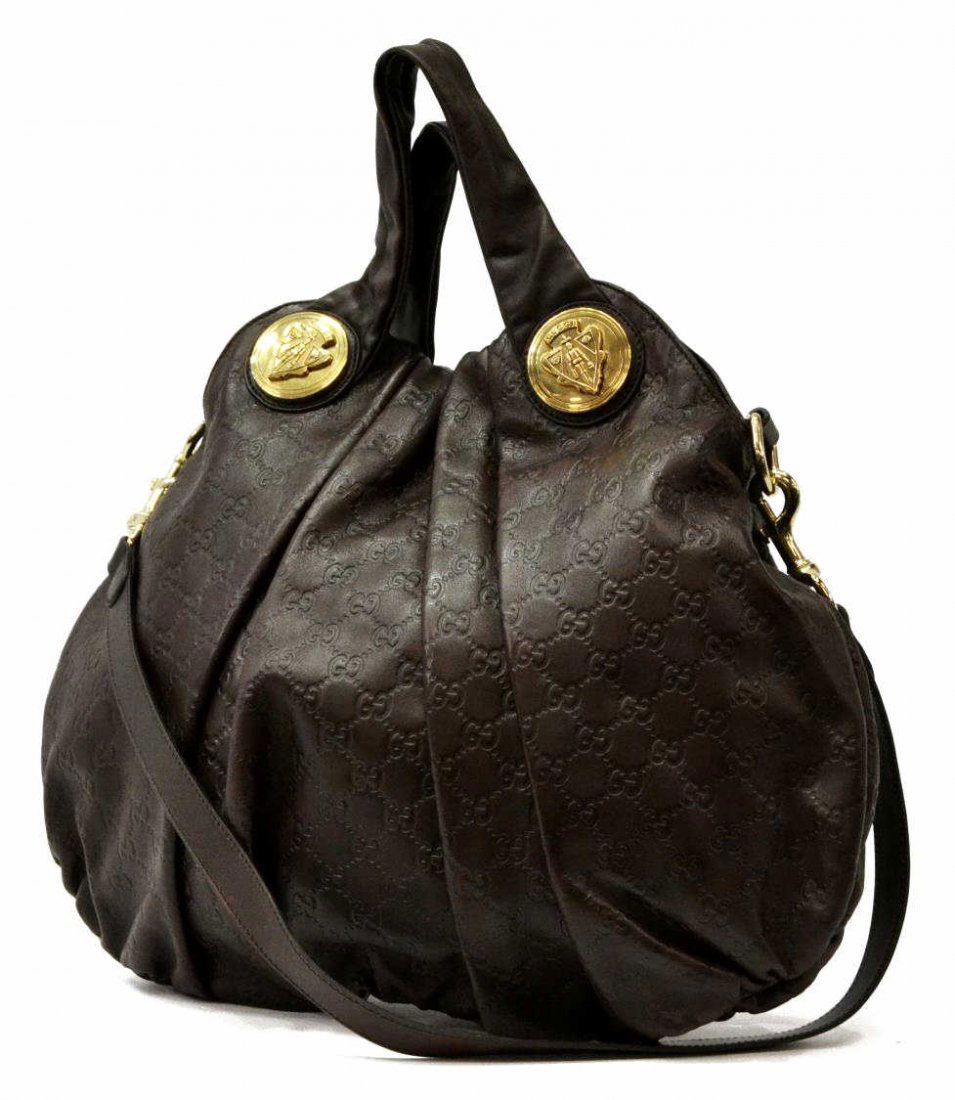 GUCCI BROWN LEATHER HYSTERIA HANDBAG (1 of 5)