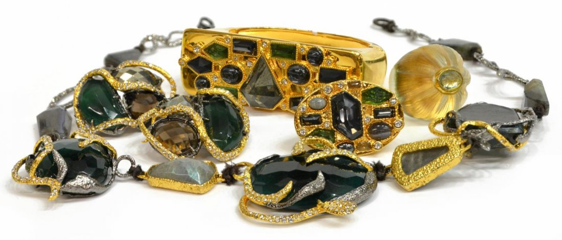 ALEXIS BITTAR STONE & CRYSTAL GILT JEWELRY LOT (1 of 5)