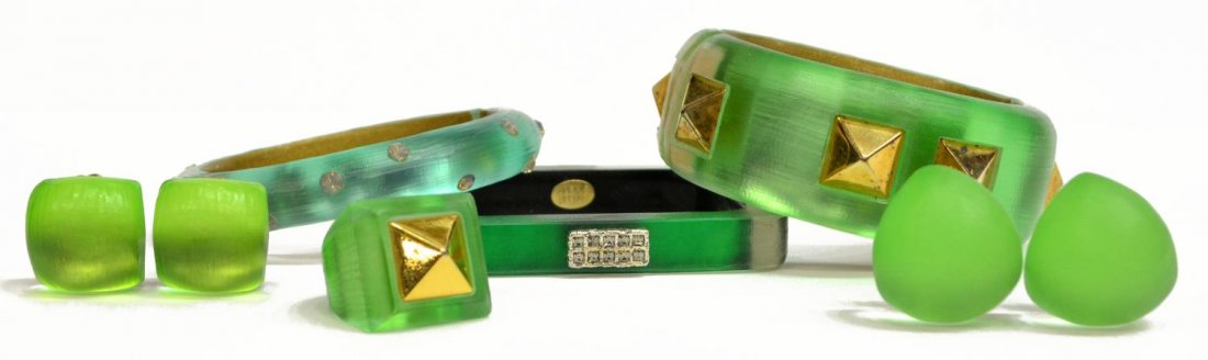 ALEXIS BITTAR GREEN LUCITE JEWELRY GROUP (1 of 8)