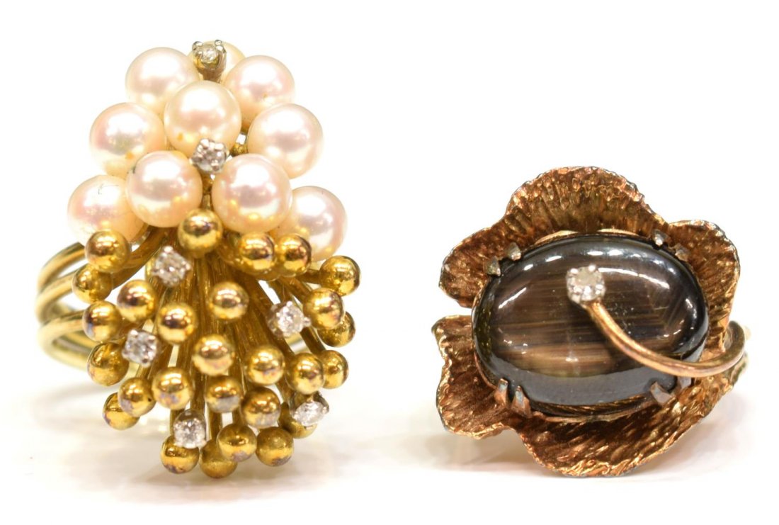 LADIES VINTAGE 14KT GOLD ESTATE COCKTAIL RINGS (1 of 9)