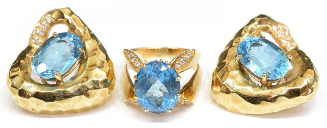 LADIES 14KT, TOPAZ & DIAMOND ESTATE JEWELRY (1 of 8)