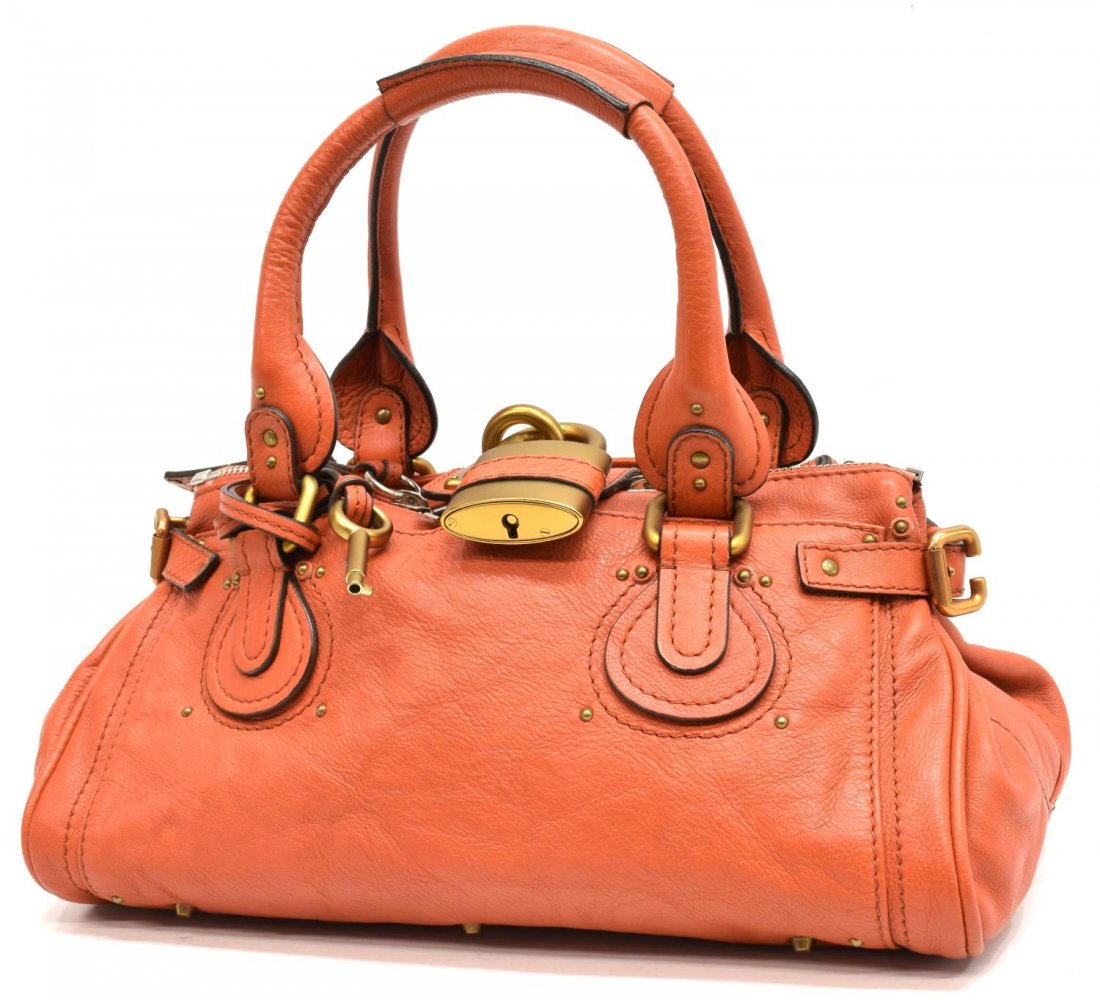 CHLOE ORANGE LEATHER PADDINGTON HANDBAG (1 of 4)