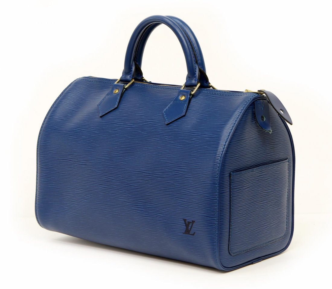 LOUIS VUITTON 'SPEEDY 30' BLUE EPI LEATHER HANDBAG (1 of 4)
