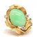 LADIES 14K GOLD JADE AND DIAMOND COCKTAIL RING