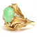 LADIES 14K GOLD JADE AND DIAMOND COCKTAIL RING - 3