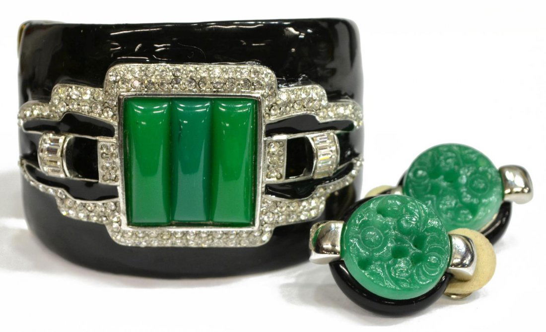 KENNETH JAY LANE SIGNED DECO STYLE JEWELRY (1 of 4)