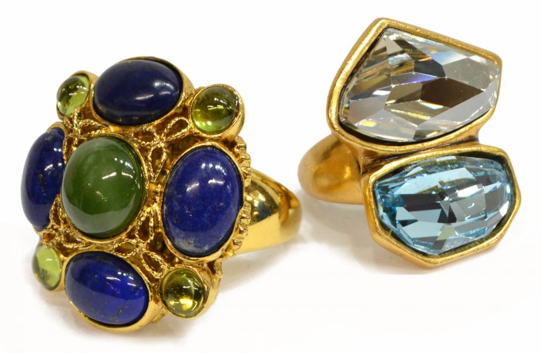 OSCAR DE LA RENTA CRYSTAL & MULTI-STONE RING (1 of 4)