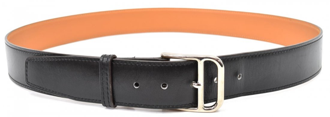 MENS HERMES BLACK LEATHER BELT (1 of 4)
