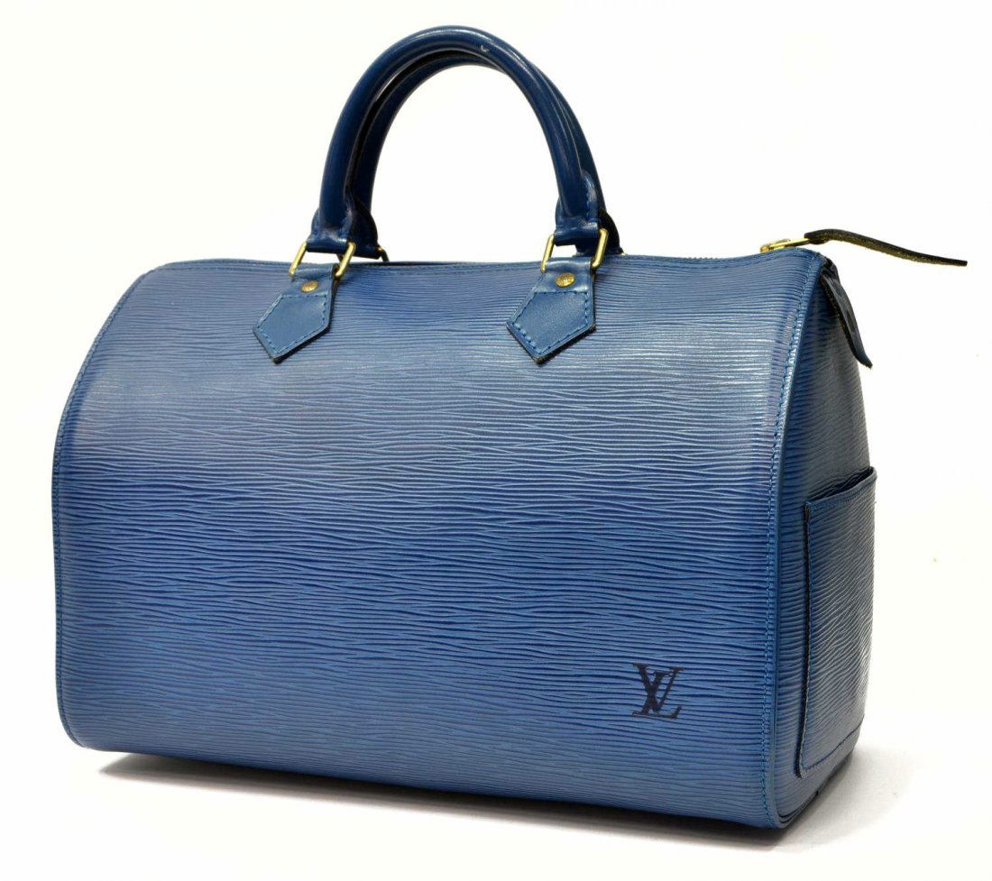 LOUIS VUITTON 'SPEEDY 30' BLUE EPI LEATHER HANDBAG (1 of 5)