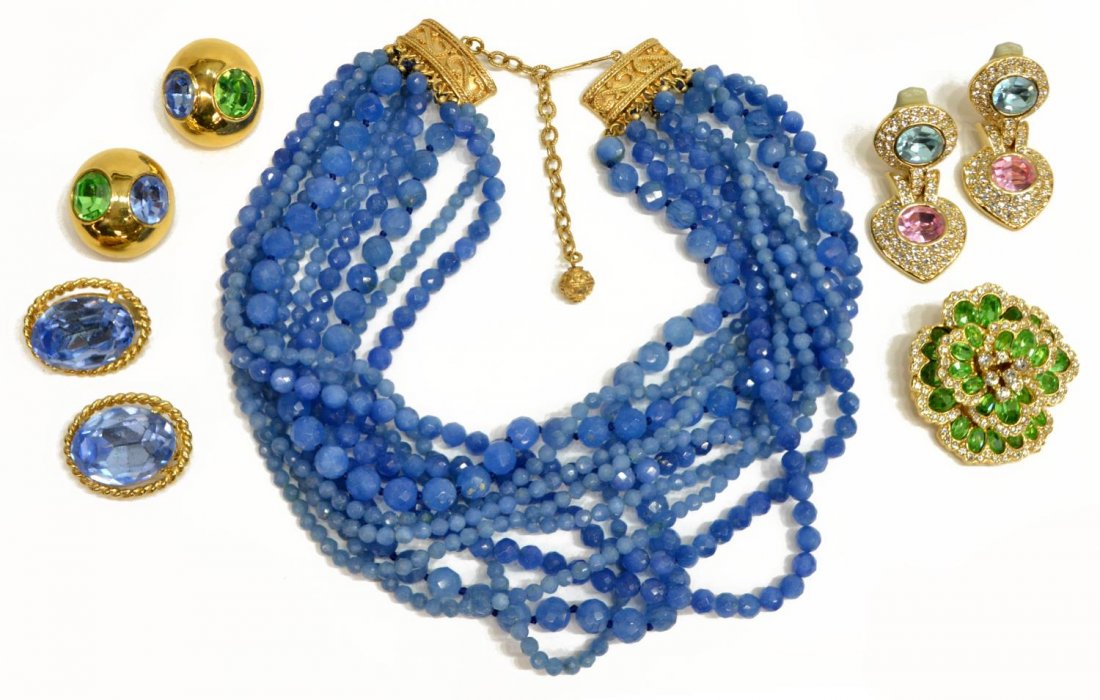 GROUP OF CINER SIGNED PASTEL COSTUME JEWELRY (1 of 5)