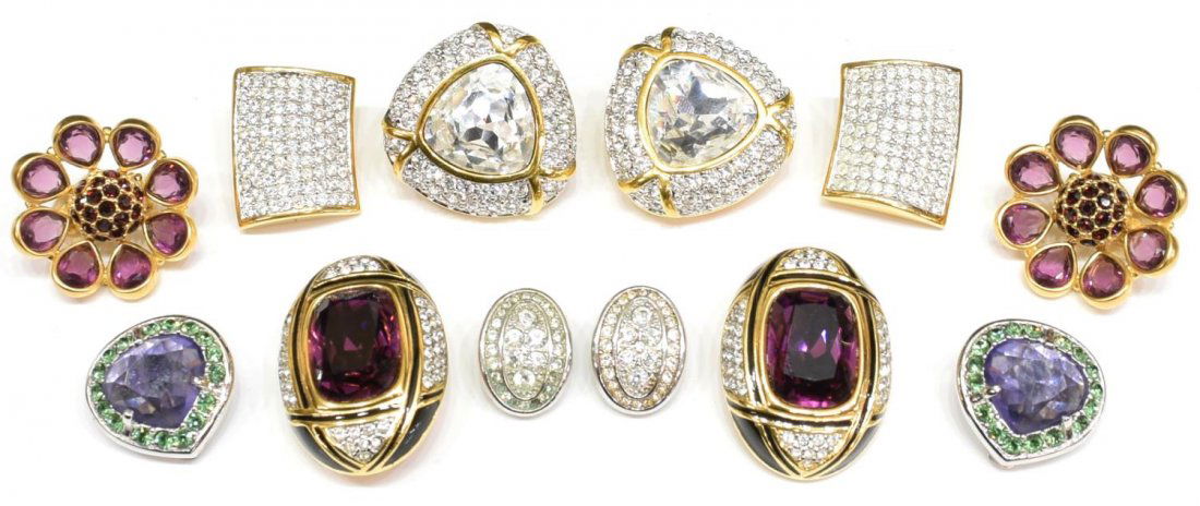 GROUP OF SWAROVSKI CRYSTAL CLIP ON EARRINGS (1 of 3)