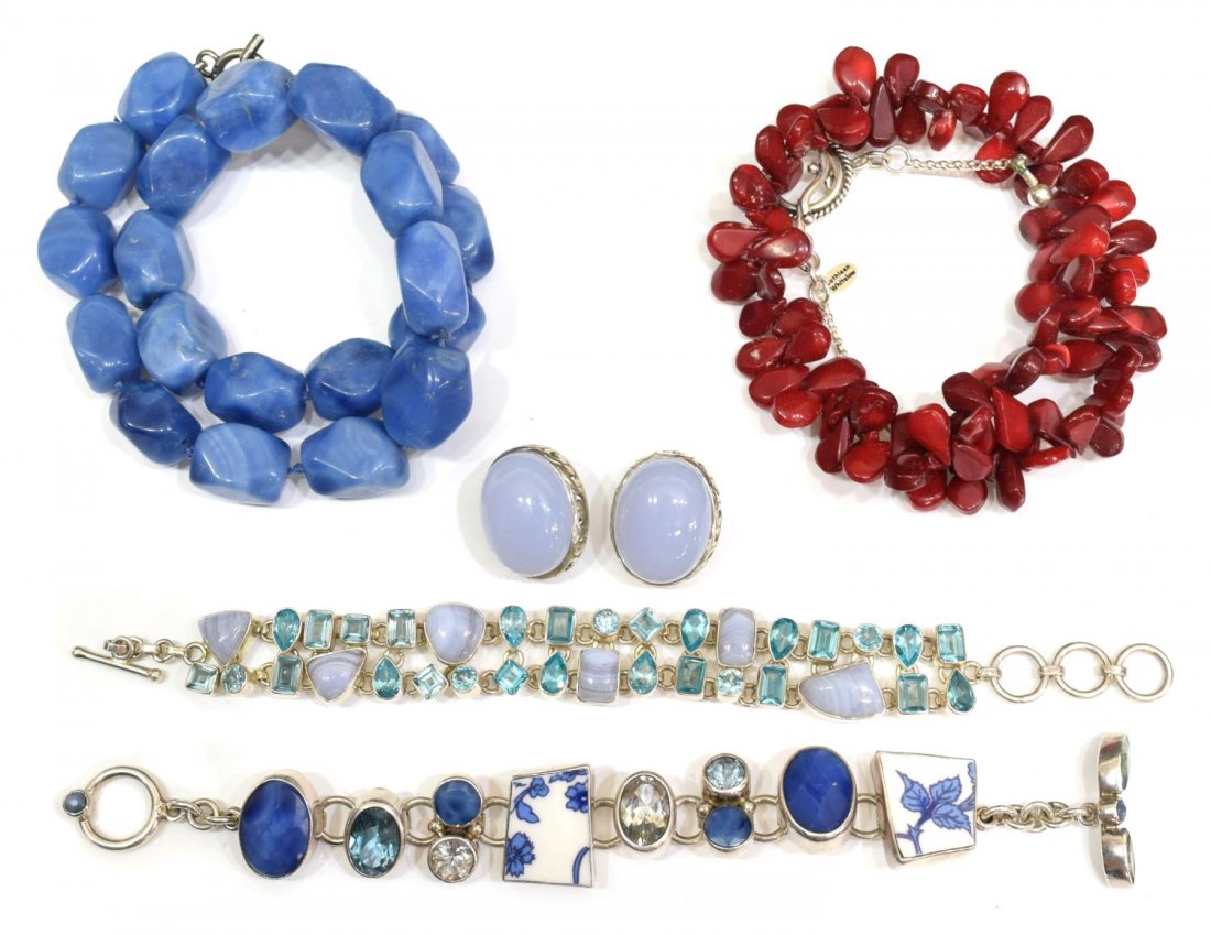 GROUP OF STERLING & STONE ESTATE JEWELRY (1 of 6)