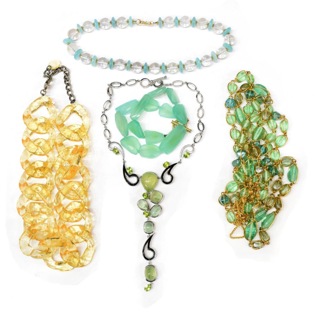 GROUP OF COSTUME STATEMENT ESTATE NECKLACES (1 of 6)