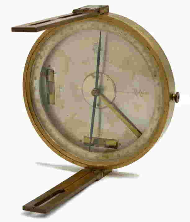 VINTAGE BRASS SURVEYOR'S COMPASS & LEVEL