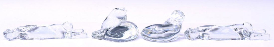 (4) BACCARAT ART CRYSTAL RECUMBENT CAT FIGURES (1 of 4)