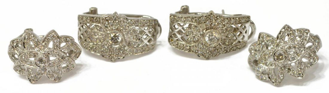 (4) LADIES 14K GOLD & DIAMOND ESTATE EARRINGS (1 of 3)