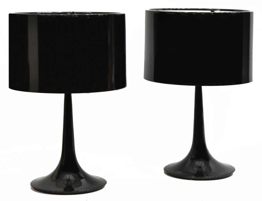 (2) CONTEMPORARY BLACK METAL LAMPS (1 of 3)