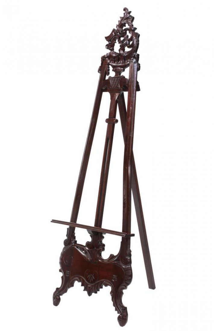 CARVED MAHOGANY PICTURE EASEL (1 of 3)