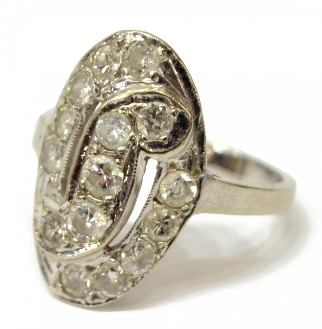 LADIES 14K WHITE GOLD DIAMOND COCKTAIL RING (1 of 4)