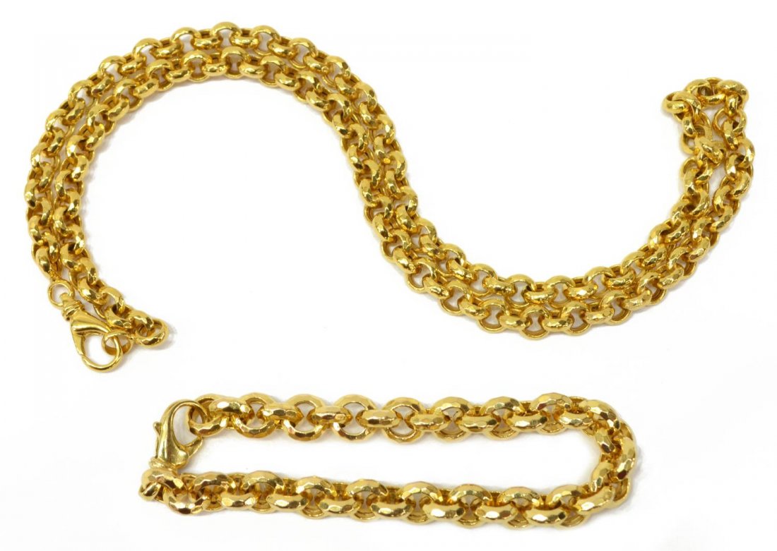 (2) ESTATE 14KT NECKLACE & BRACELET JEWELRY SUITE (1 of 3)