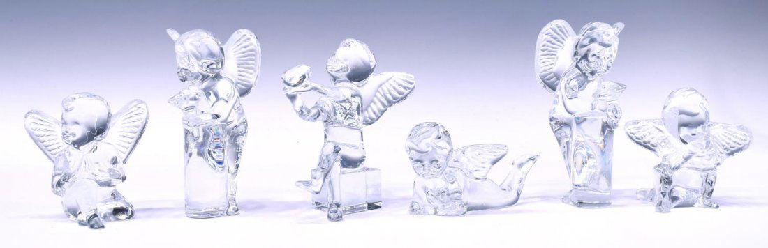 (6) BACCARAT ART CRYSTAL ANGELS, VARIOUS POSES (1 of 5)