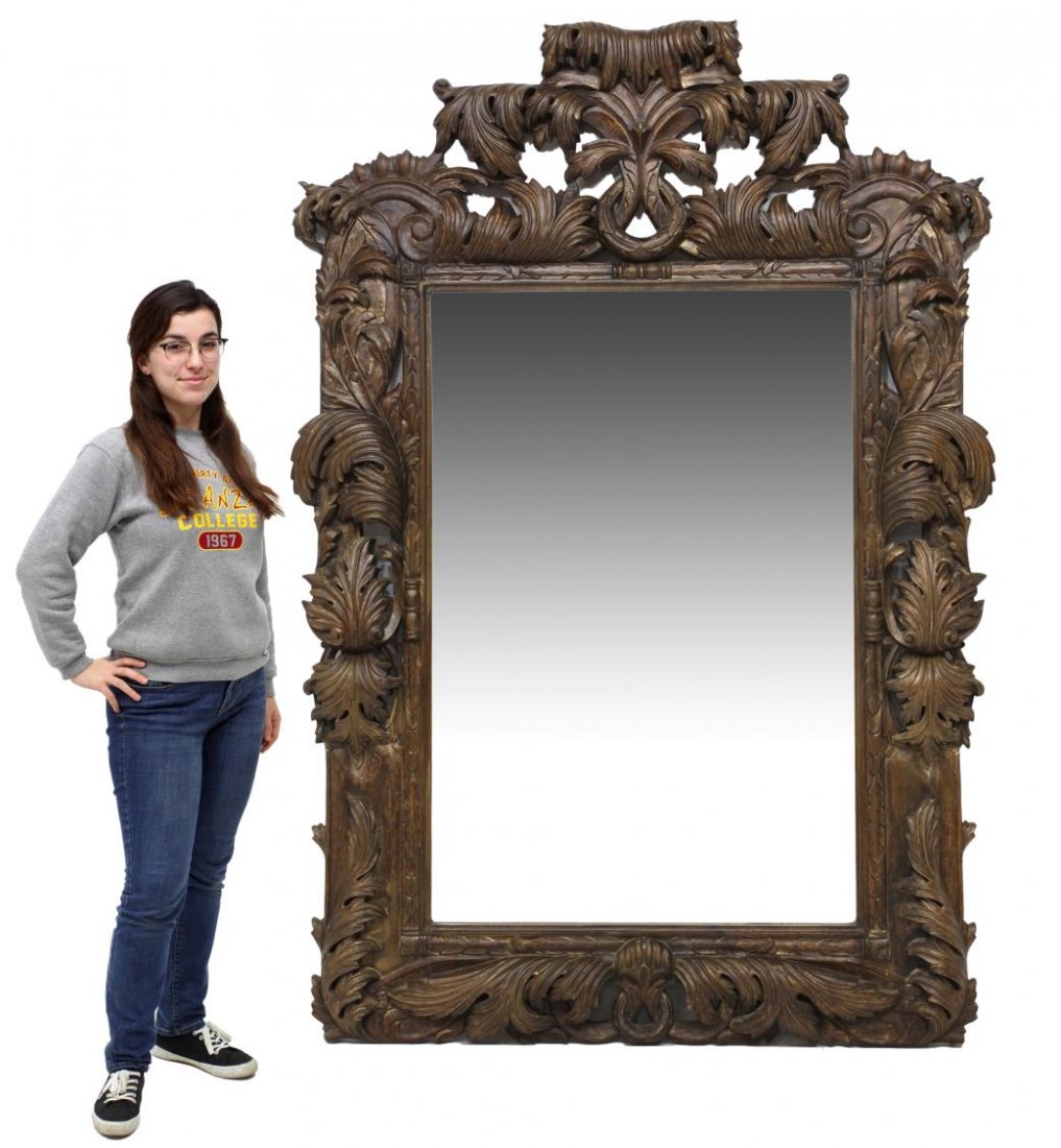 LARGE FOLIATE FRAMED WALL MIRROR, 85"H (1 of 4)
