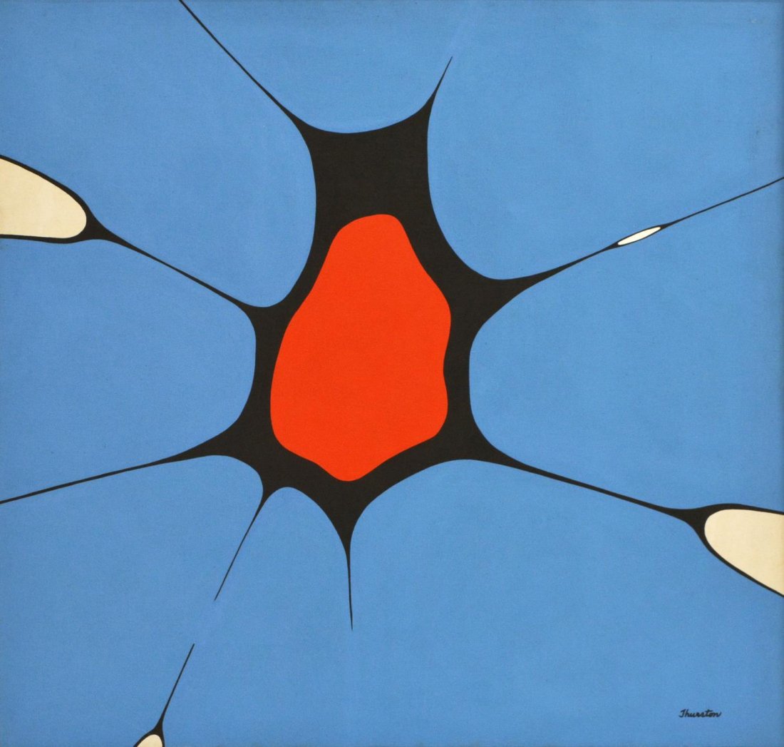 CAROL THURSTON (TEXAS 20TH C.) ABSTRACT PAINTING (1 of 4)