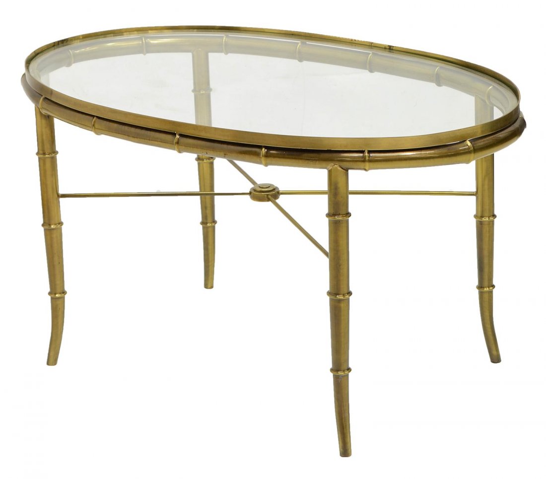 MASTERCRAFT BRASS BAMBOO COFFEE TABLE (1 of 2)