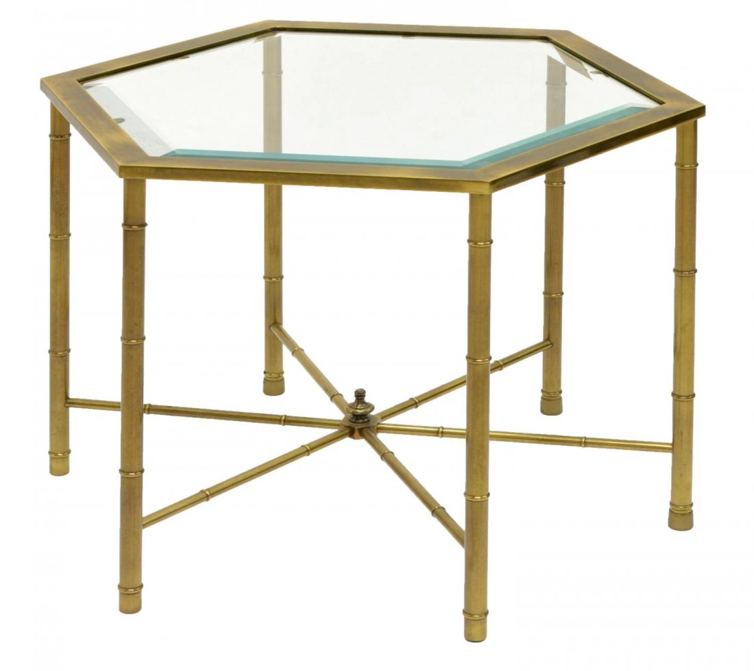 MASTERCRAFT BRASS BAMBOO OCCASIONAL TABLE (1 of 2)
