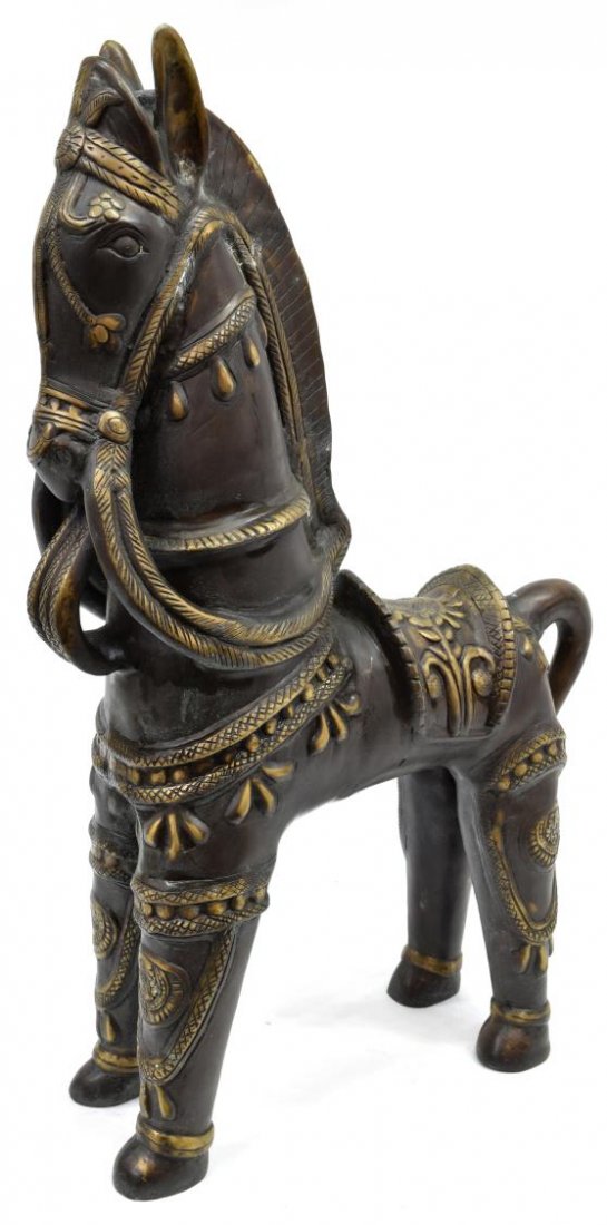 PATINATED BRONZE STANDING HORSE FIGURE (1 of 7)